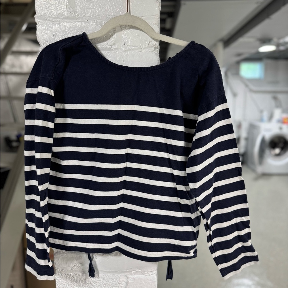 J. Crew Navy Striped Mariner Bow Shirt M